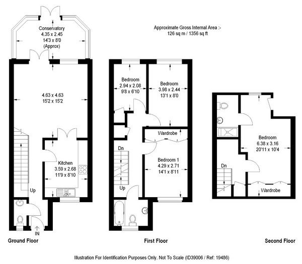 Black and white property floorplan 